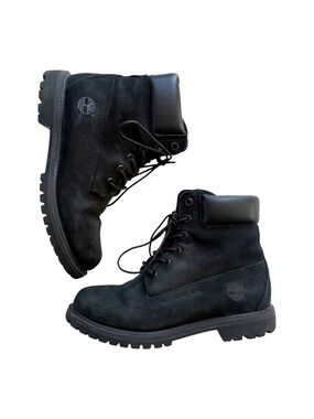 Timberland Triple Black Waterproof Leather Boots size 7.5